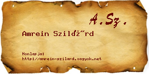 Amrein Szilárd névjegykártya